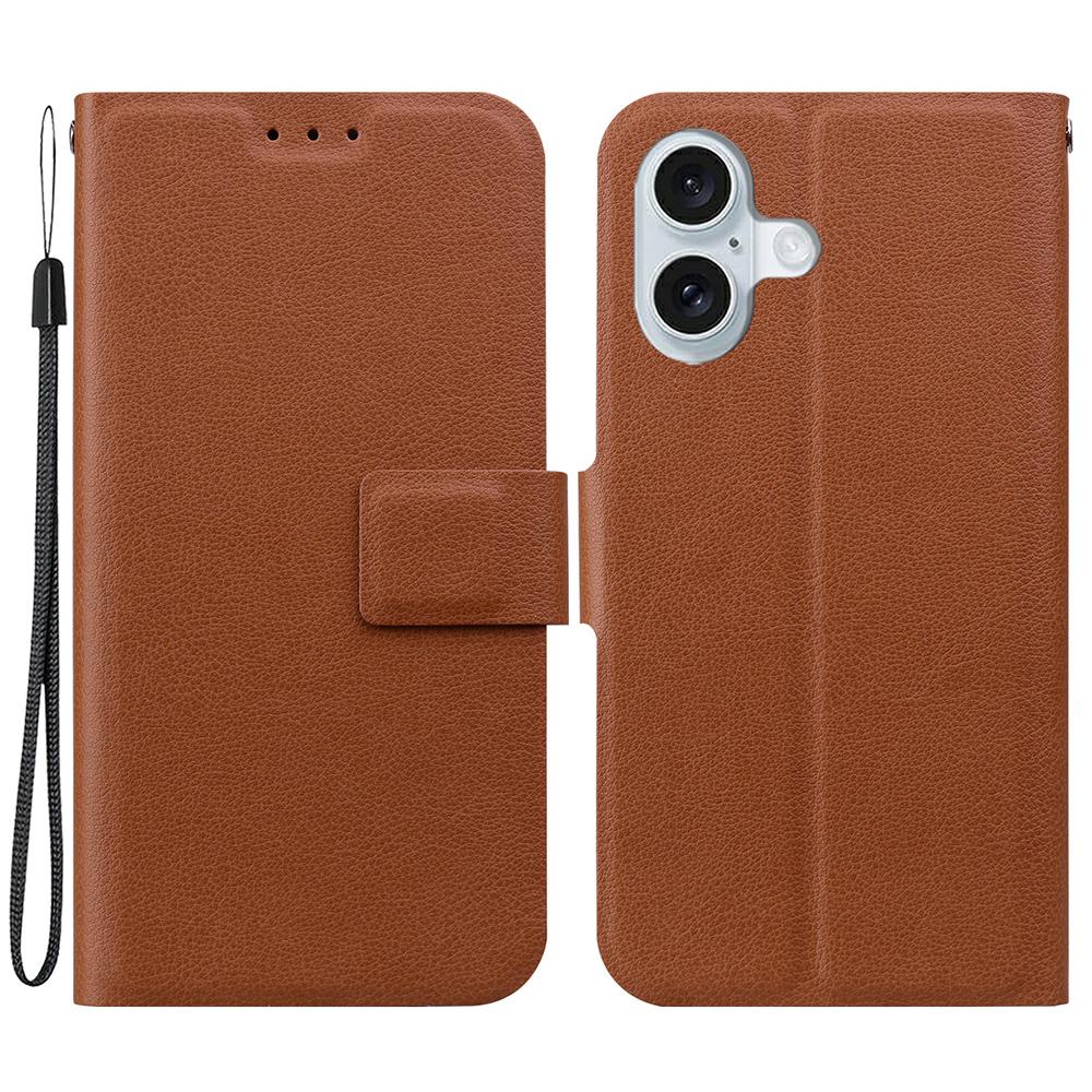 For iPhone 16 Plus Case Ultra-Thin PU Leather + TPU Phone Cover with Card Slot B