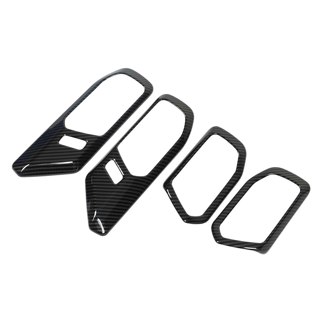 Carbon Fiber Style Inner Door Handle Decoration Cover Trim Replacement for Ford Bronco 2021 Up