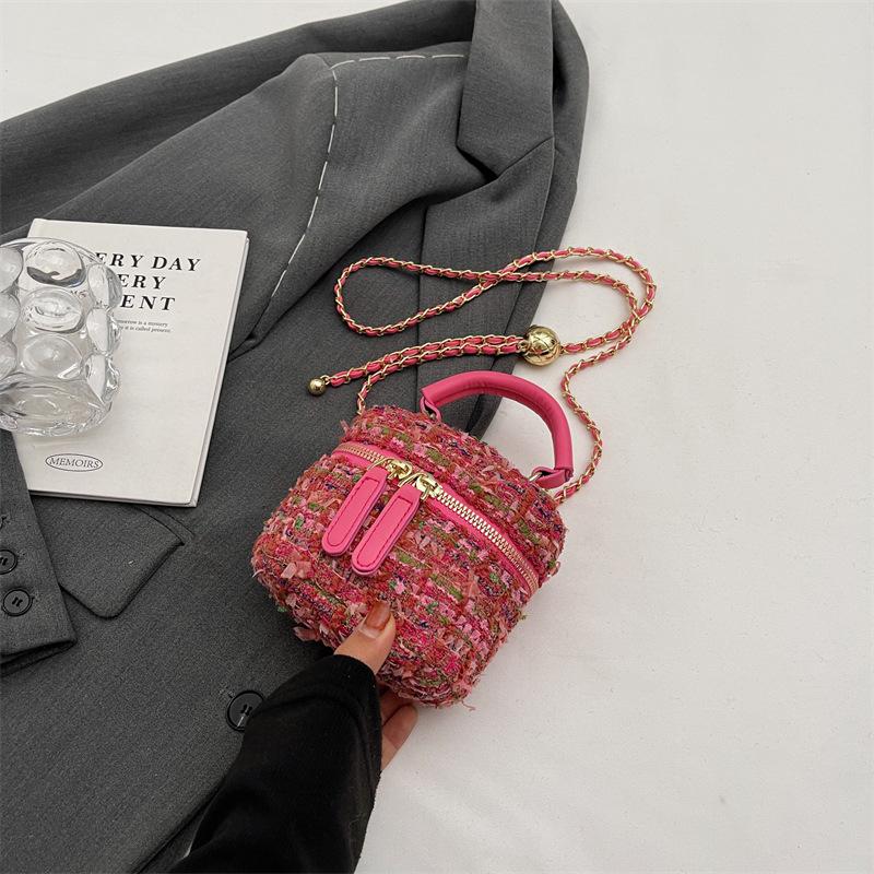 Woolen small bag women's new chain crossbody small square bag versatile mini hand bag