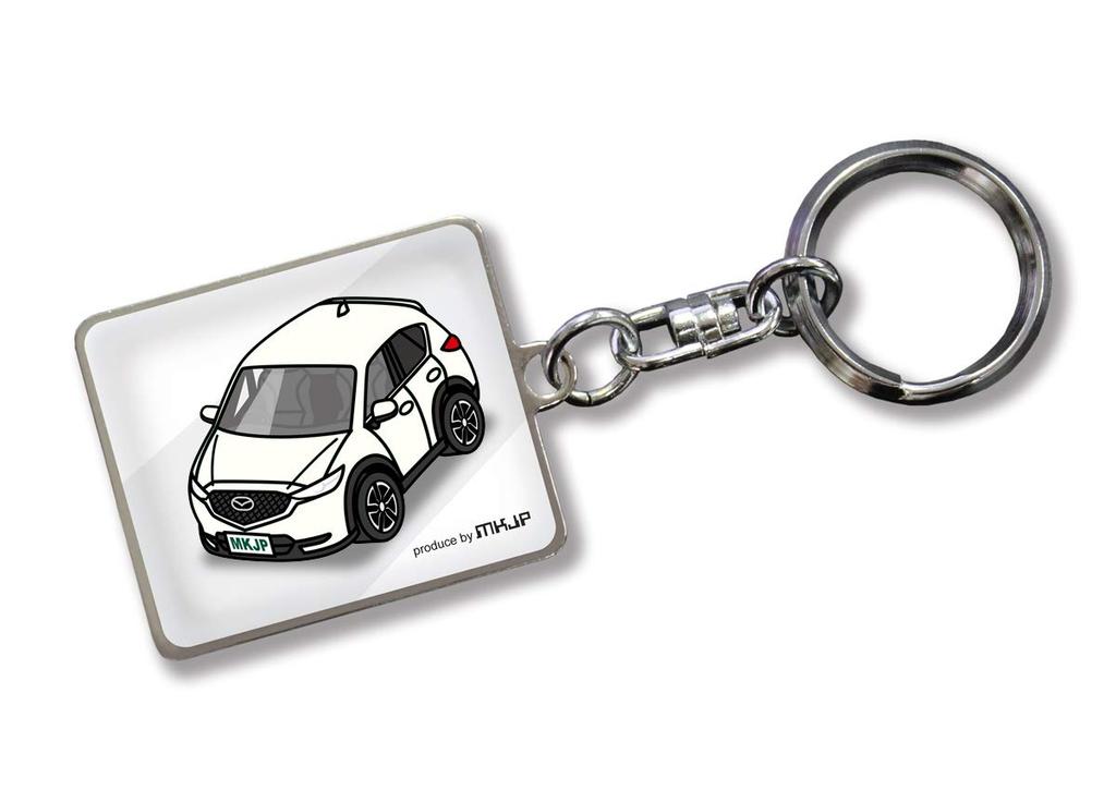 MKJP Custom Keychain for Mazda CX-5 KF (White Base, White Car Color)