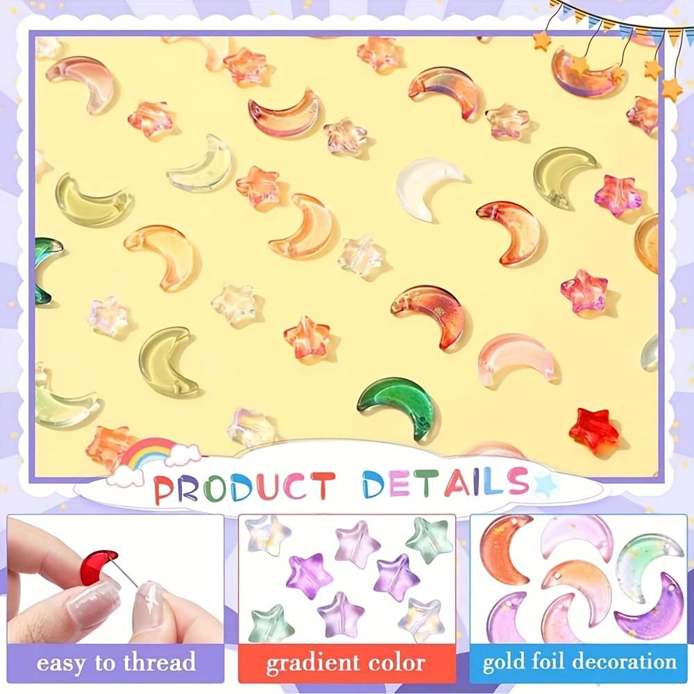 20/50/100pcs random color glass material star moon shape DIY bracelet necklace earrings keychain keychain pendant