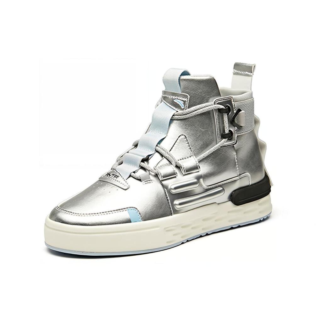ANTA Skateboard Shoes Men's High top Silver White 11948098S-2