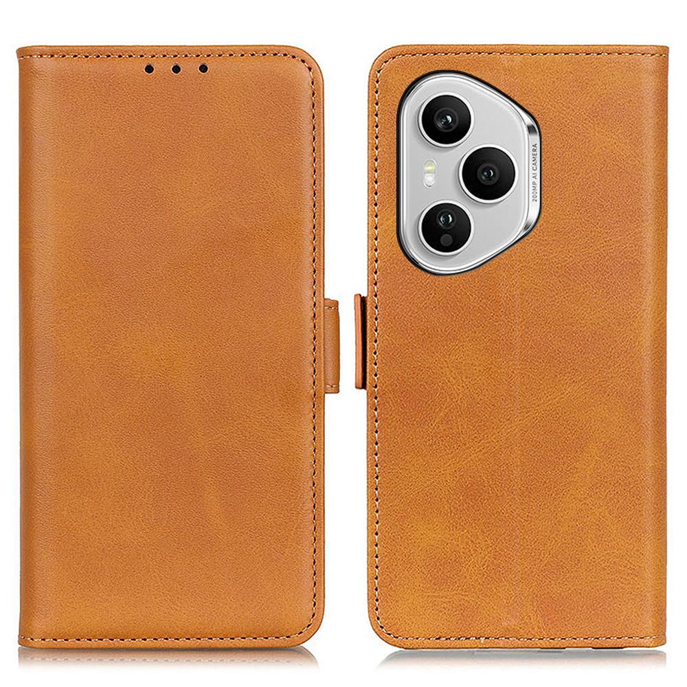 Für Honor 400 Pro 5G (Global) Hülle Ständer Rindsleder Textur PU Leder Handyhülle