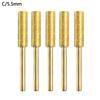 5Pcs Diamond Coated Cylindrical Burr Grind Bit Sharpening Saw Chains 4.0/4.8/5.5mm Emery Grinding Head For Chainsaw Sharpen Y2D0