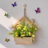 Wall Hanging Artificial Flower Pot for Living Room TV Background with Greenery Planter.