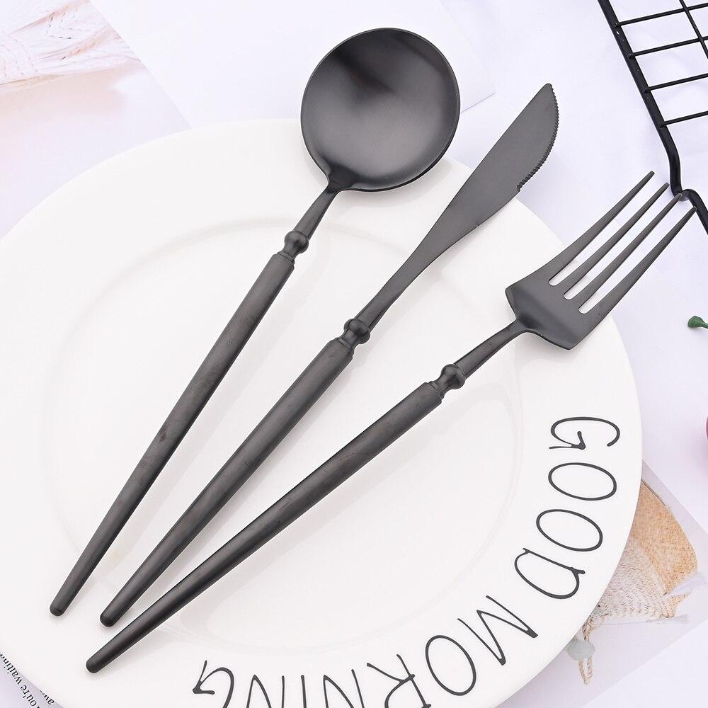 1Pc Matte 304 Stainless Steel Dinner Knife Cutlery Set Kitchen Tableware Western Gold Table Knife Dinnerware Set