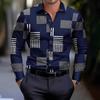 Stylish Geometric Long-sleeve Shirt, Perfect for Casual Wear