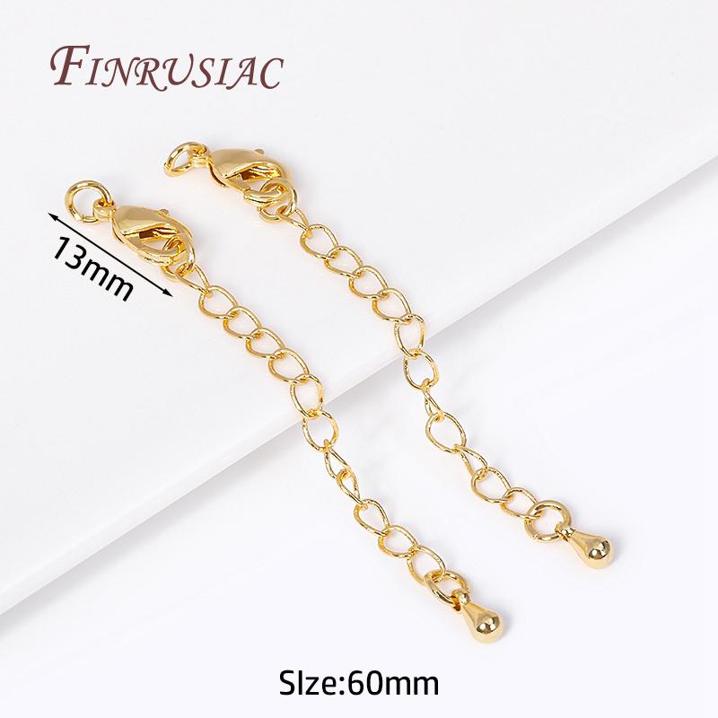 18K Gold Plated Extension Chains with Lobster Clasps Connector For Jewelry Necklace Extender,DIY Bracelets Making Accessories