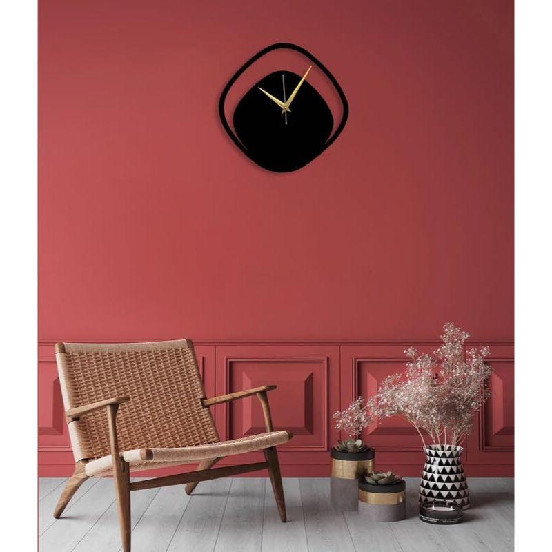 Stylish Watch Wall Clock with Numbers/Large Size Clock & Wall Ornament/Metal Outdoor Wall Clock for Bedroom, Office -Black