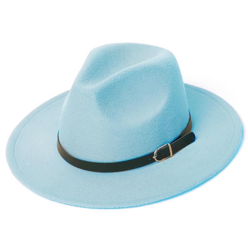 European Retro British-Style Jazz Top Hat with Buckle - Unisex Flat Top for Gentlemen and Ladies