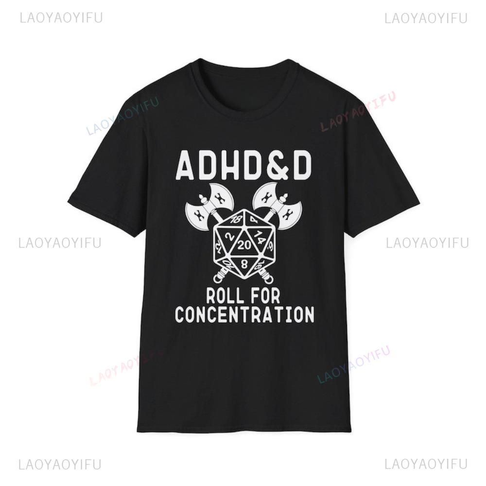 ADHD&D Roll for Concentration D20 Axes T-shirt XXXL