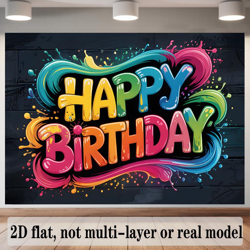 Party Backdrop Flat Graffiti Photo Booth Background Birthday Party Decor