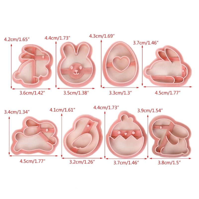 8 Pack Easter Cookie Molds Festive Cookie Cutters Easy To Use Baking Tools Baking Molds Perfect for DIY Baking Treats
