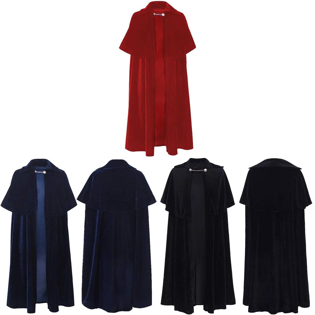 Mantello di Velluto Vampirico Per Cosplay di Halloween Con Stile Fantasy Per Adulti e Bambini