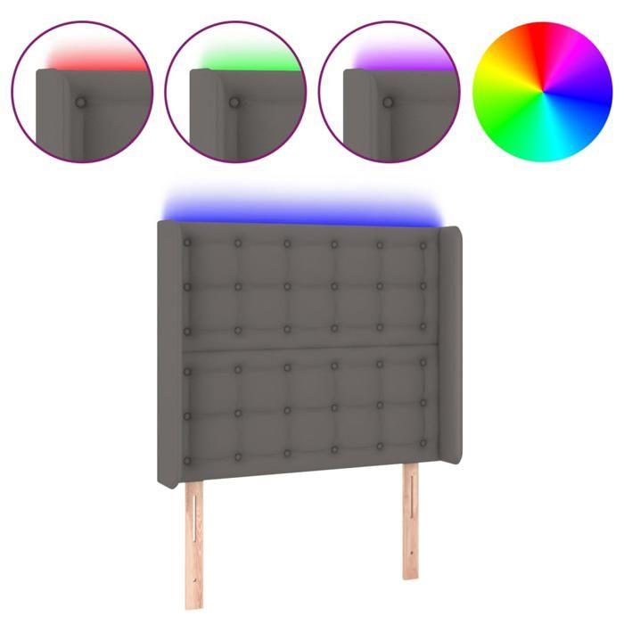 VidaXL LED Headboard Bedroom Furniture Single Bed Accessory Headboard Interior Grey 3124124