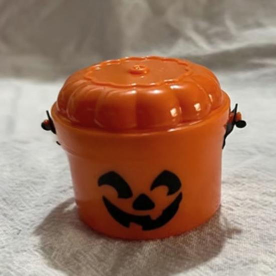 Halloween Pumpkin Bucket Miniature Design Pumpkin Orange Bucket Mini Storage Containers Festive Halloween Decoration