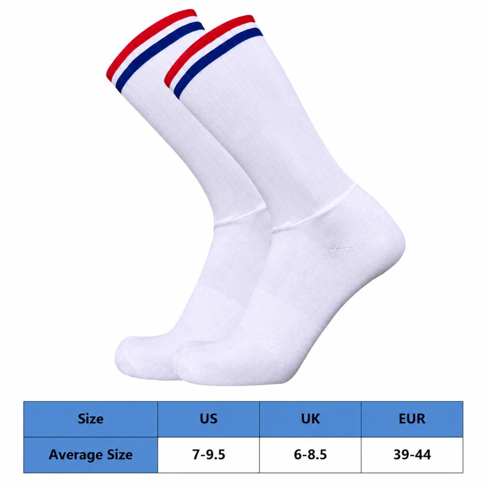 with Anti-Slip Silicone Cycling Socks Lightweight Road Socks Athletic Crew Socks For Cycling Stripe
