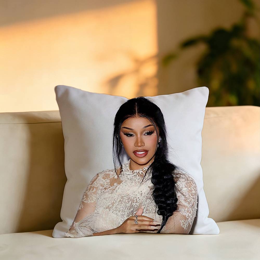 Rapper CCardi B Pillow Case Square DoubleSided Sofa Cushion Cover Bedroom Bedside Pillow