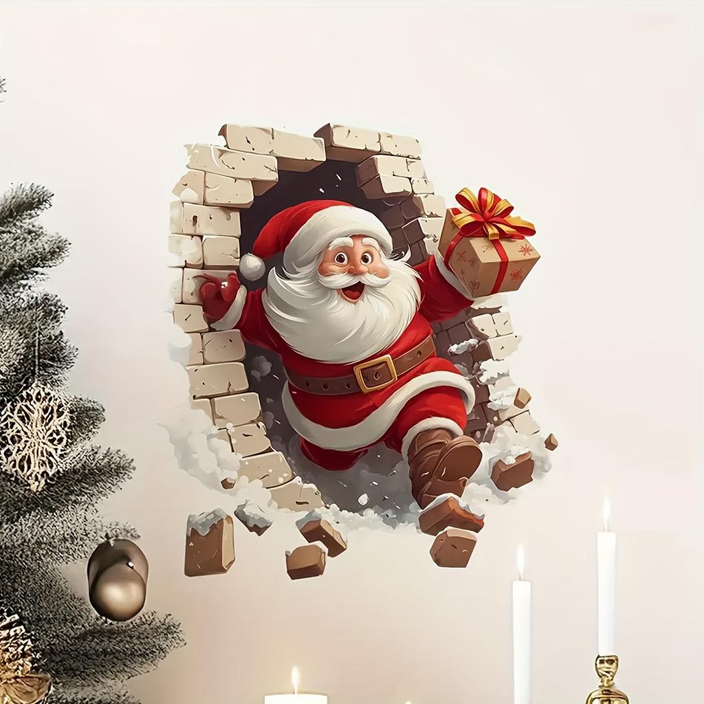 1pc Santa Claus Wall Decal - Removable Christmas Sticker, Suitable for Living Room and Home Decor,Easy To Install Room Decor