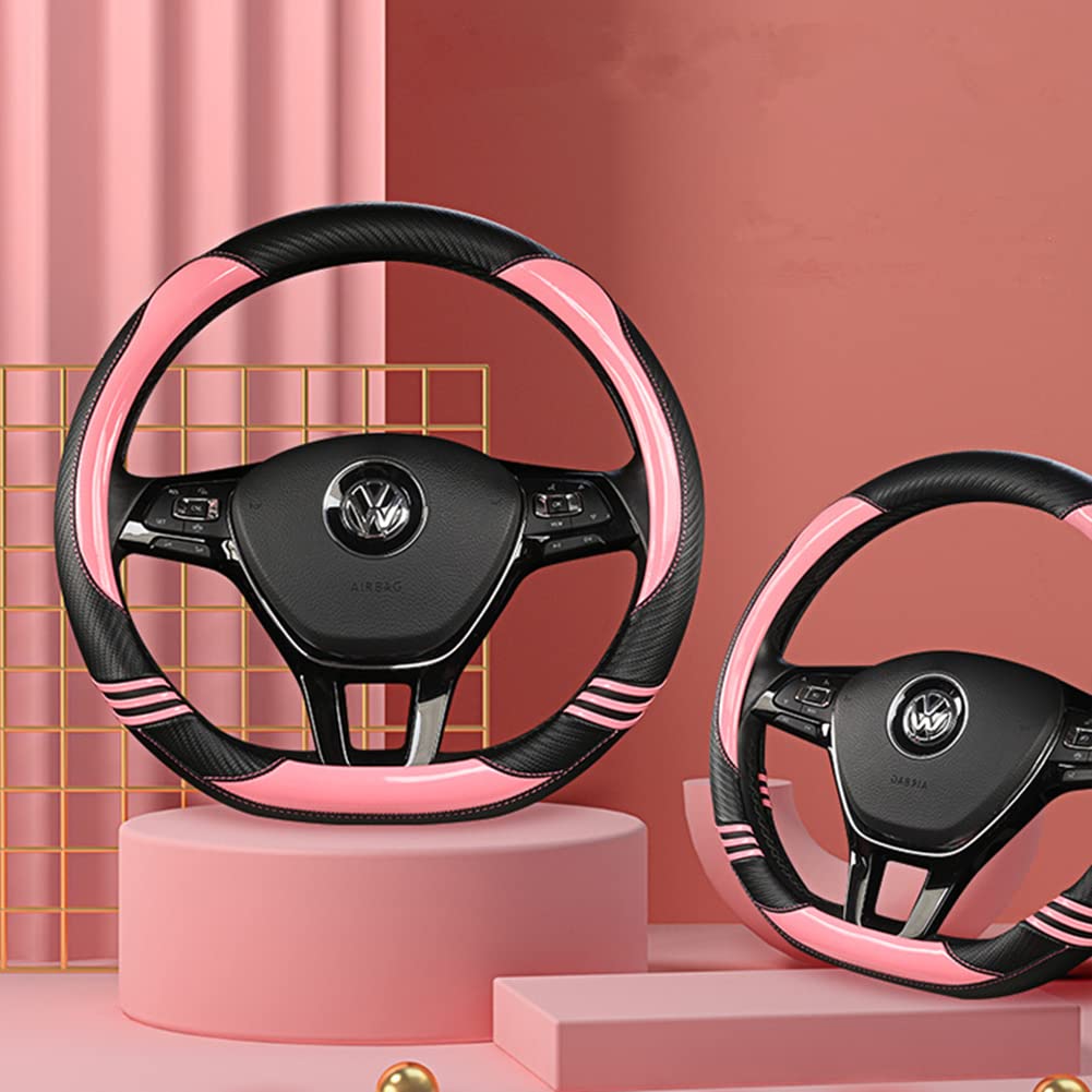 TATACLEA Volant Vhodný pro Kei a Standardní Pohodlný Červený Potah, Auta, Interiér Více Vozidel, O-Tvar, 38cm, Prodyšný, Protiskluzový,