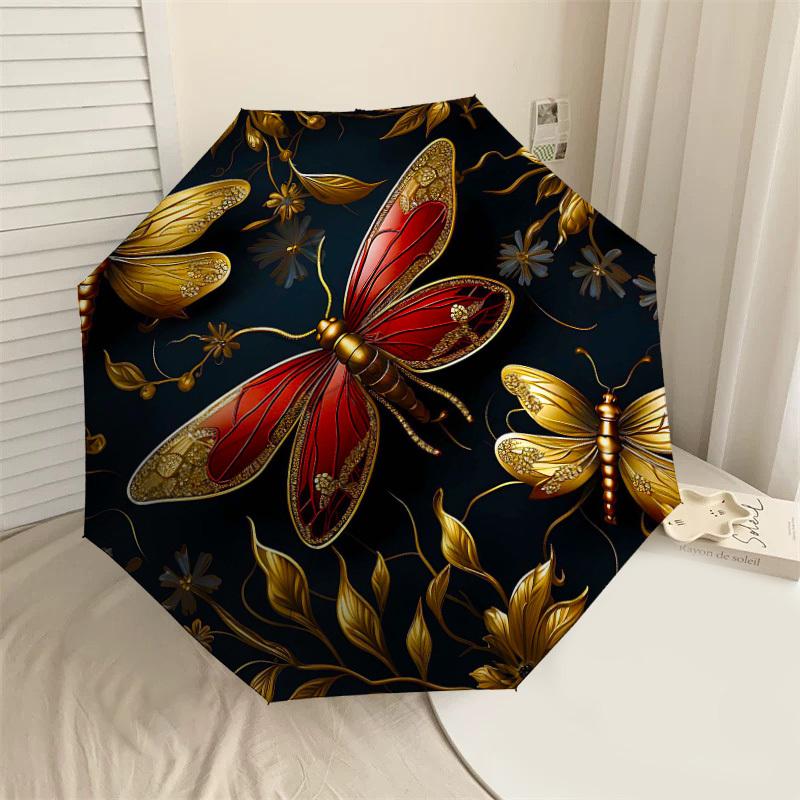 

1PC Butterfly Dragonfly Umbrella-8-Rib Reinforced, Automatic Open, Lightweight & Durable, Cute Fashion Accessory for Outdoor-T368