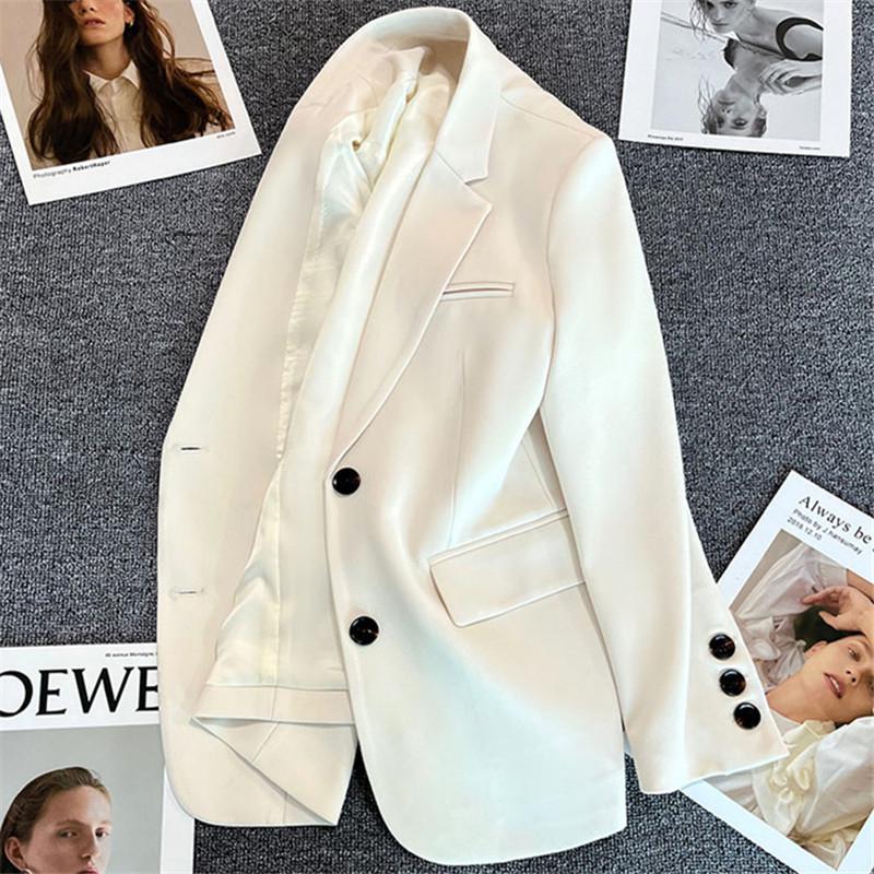 Women's Korean Style Loose Black Suit Jacket - Slimming, Small Size Blazer for Spring and Autumn 2025.