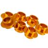 Gold Aluminum Skate Bushings Eight Piece Inline Bearing Spacers Durable Skate Parts for Fitness Skating