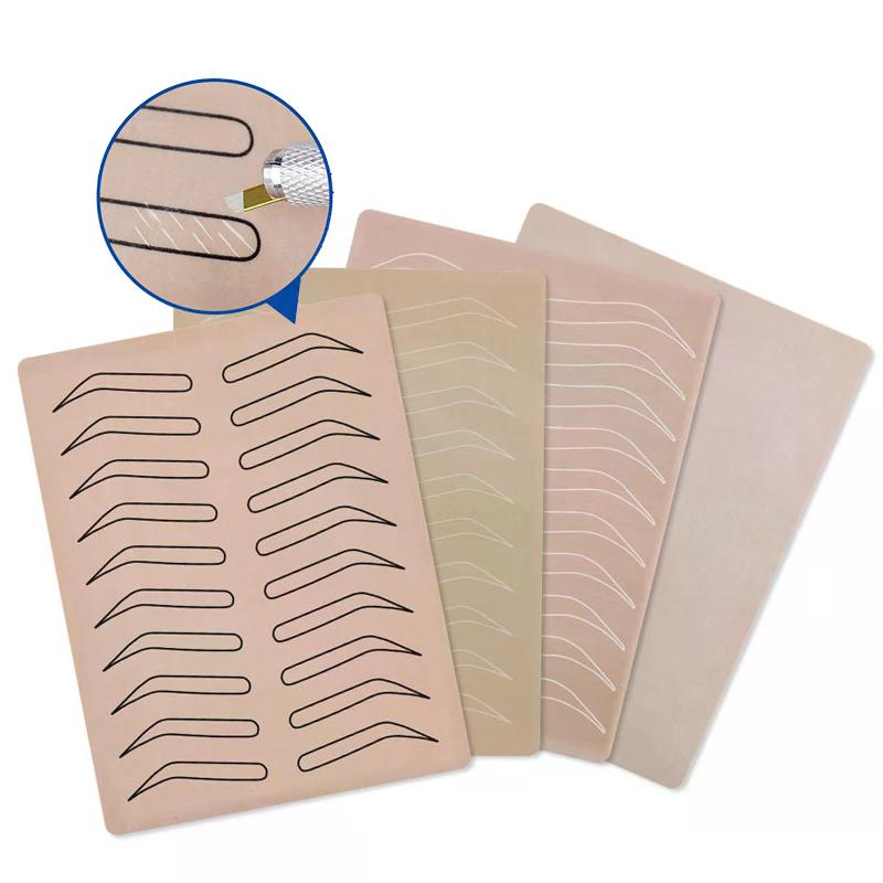 1 Pcs Silicone Blank Eyebrow Brow Tattoo Permanent Makeup Supplies Microblading Practice Skin Tattoo Beginner Exercise Tool