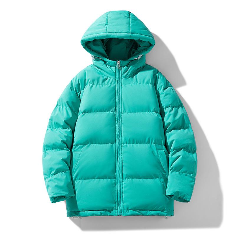 

Men s and Women s Solid Color Hooded Winter Cotton Jacket - Loose, Thick, and Warm Outerwear M