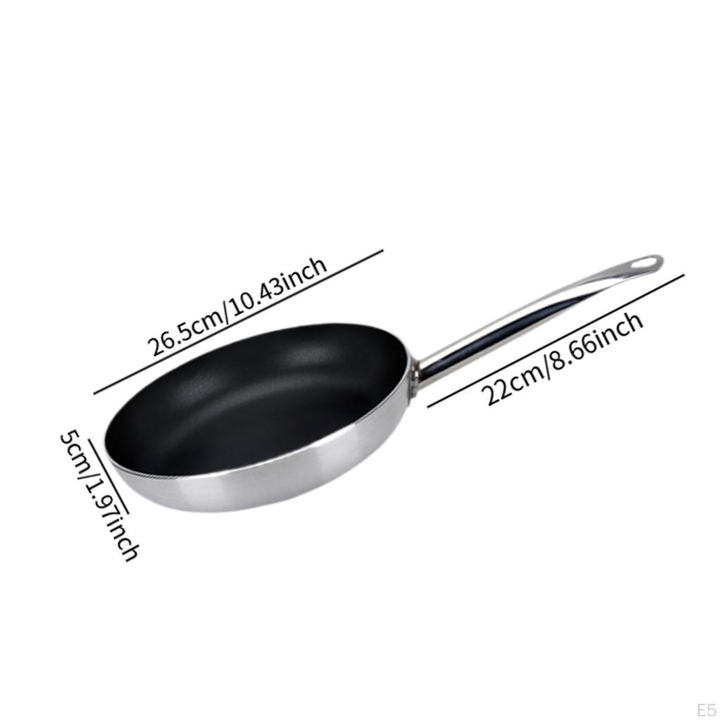 Aluminium Frying Pan for Induction Cooking with Long Handle And Round Design