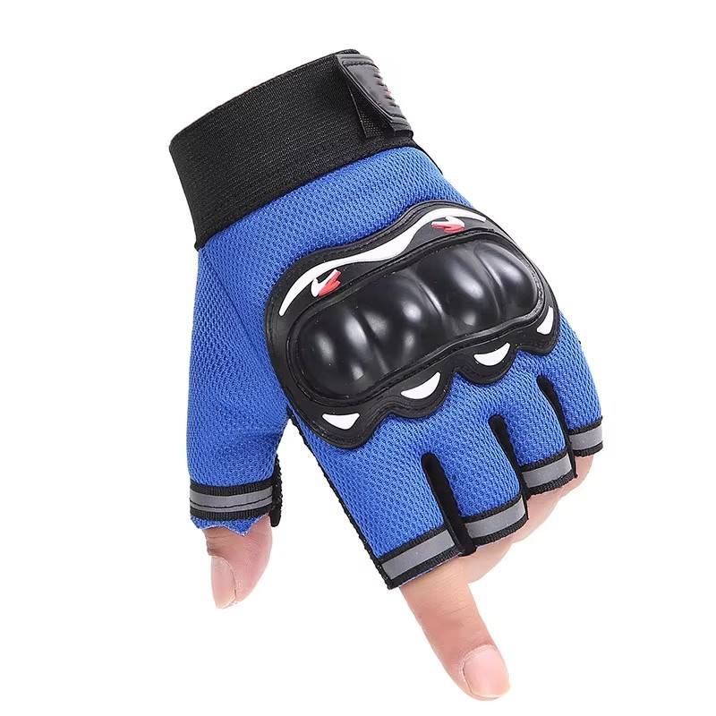 Factory Protective Motorcycle Cycling Gloves Half Finger Touchscreen Compatible Gel Outdoor Use Breathable Polyester