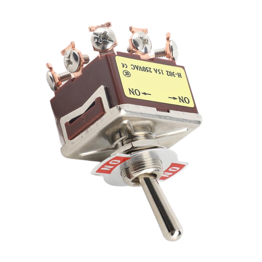 On ON 2 Position Toggle Switch 3PDT 9 Pin 12mm 15A 250VAC
