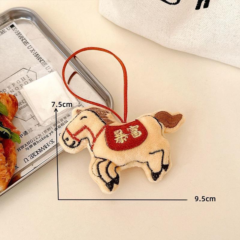 {MX} Cute Cartoon Plush Horse Keychain Auspicious Horse Zodiac Animal Lucky Bag Charm The Year Of The Horse Gift
