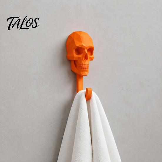Personalized Gothic Storage Hook Skull Wall Hook, 3D Printed Decorative Adhesive Key Bedroom Necklace Jewelry Rack Holder, Mounted Organizer for Home
