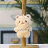 Plush Bear Keychain With Floral Design For Gift And Bag Decor