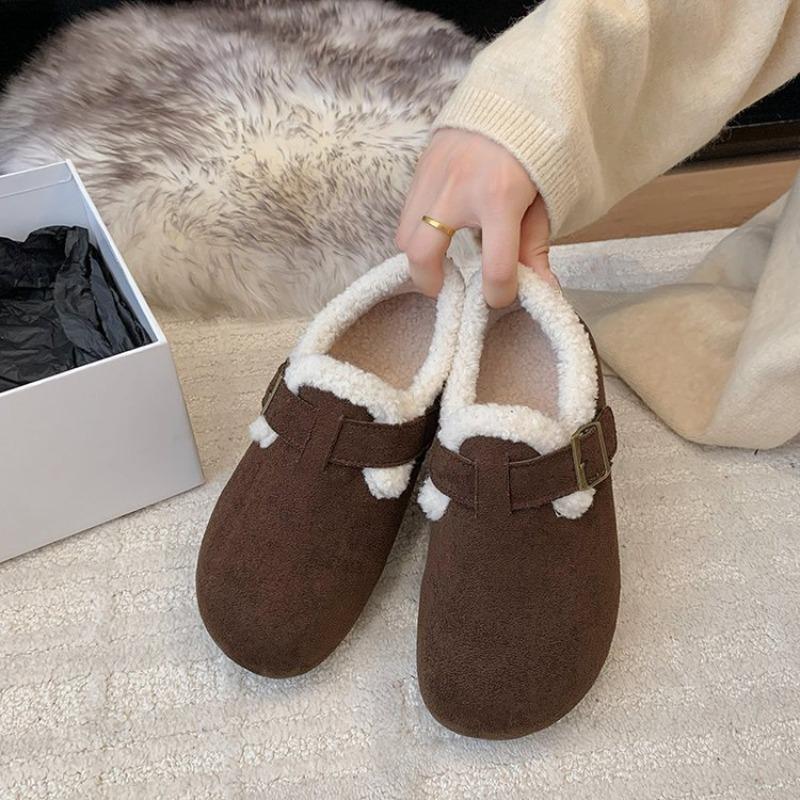 Retro Velvet All-inclusive Women's Winter New Cotton Shoes Doudou Shoes Fluffy Shoes Snow Boots