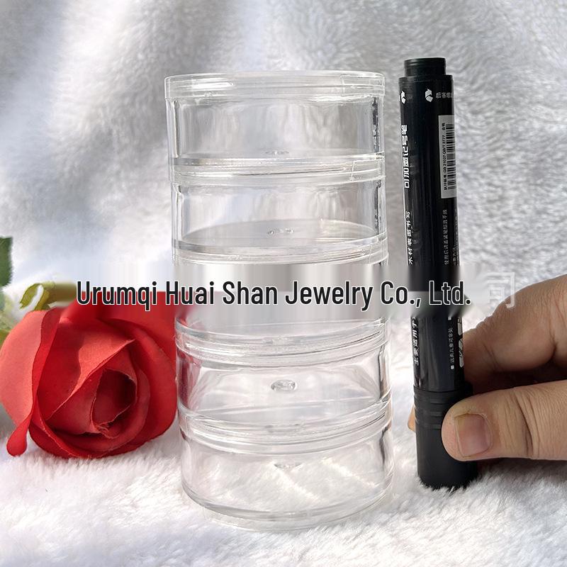 5-Layer Transparent Round Jewelry Bead Storage Box