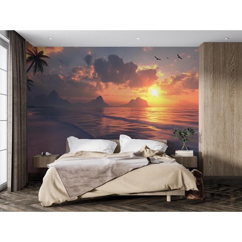 Sunset Ocean tapestry 75x100 чёрный