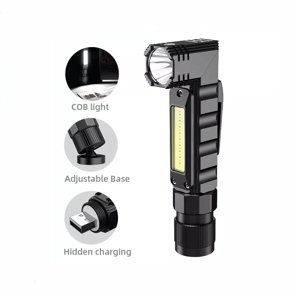 Multifunctional Portable LED Work Lights COB Strong Magnetic Car Repair Headlights USB Rechargeable Fishing Camping Light
