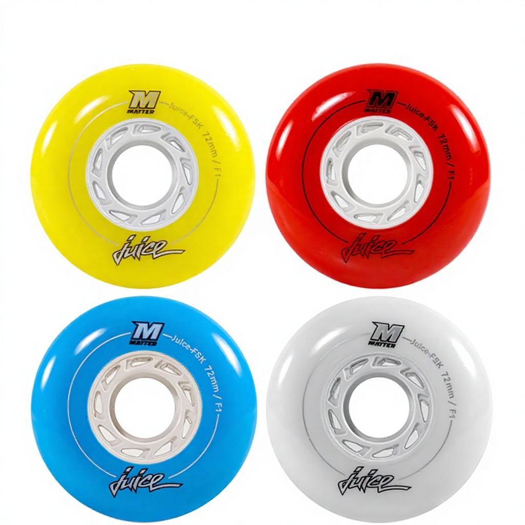 72 76 80MM Slalom Freestyle Inline Skate Wheels Street Brushing Brake Wheel Fat Mold Silent Anti Slip Polyurethane Skating синий