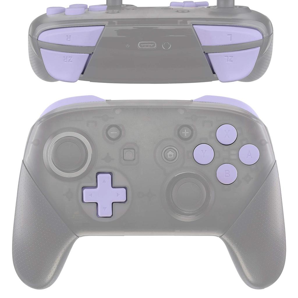 EXtremeRate Pro-kontroller ABXY med og R-knapper for komplett knappesett for Switch Pro-kontroller Ikke styrekors ZR, ZL, L, Switch, (Kontroller inkludert)