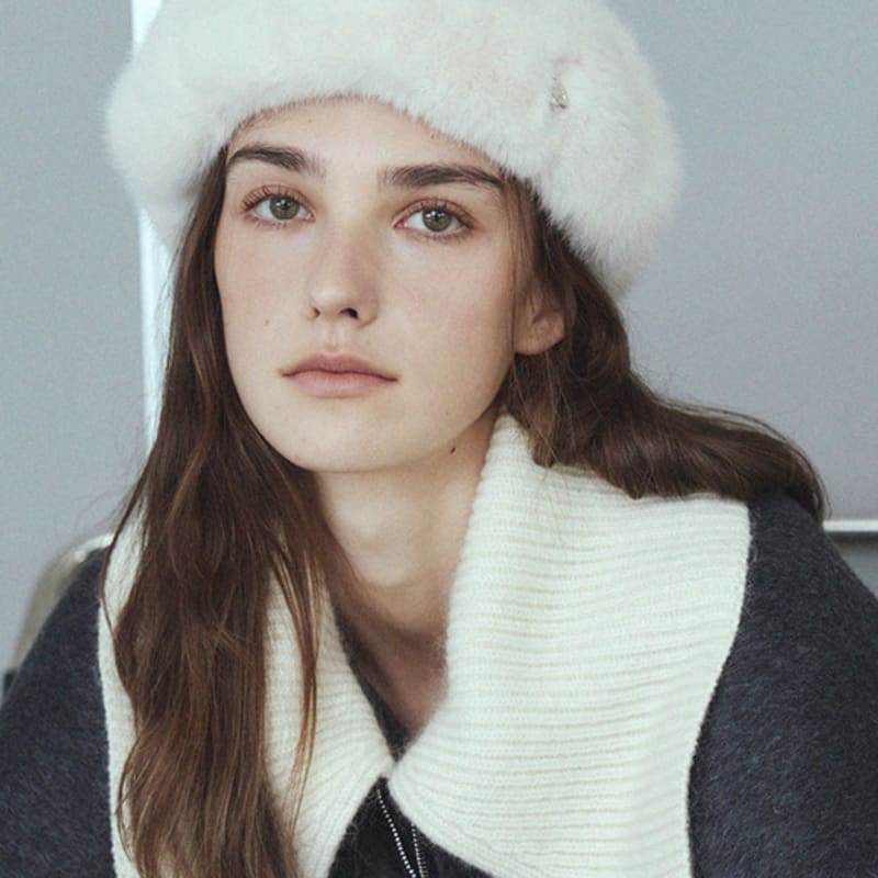 Marchen Milky Fur Beret_3color