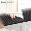 Heavy-Duty Outdoor Broom and Dustpan Set with Hard Bristles and Long Handle