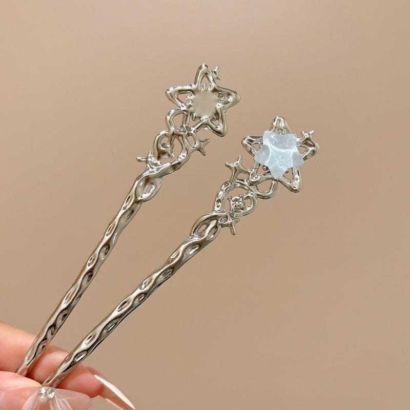 3-teiliges Set Damen Mondstein Stern Haarspange Metall Scheibe Haarnadel Täglich Party Kleidung Kombiniert Langer Rock Hanfu Mode Haaraccessoire