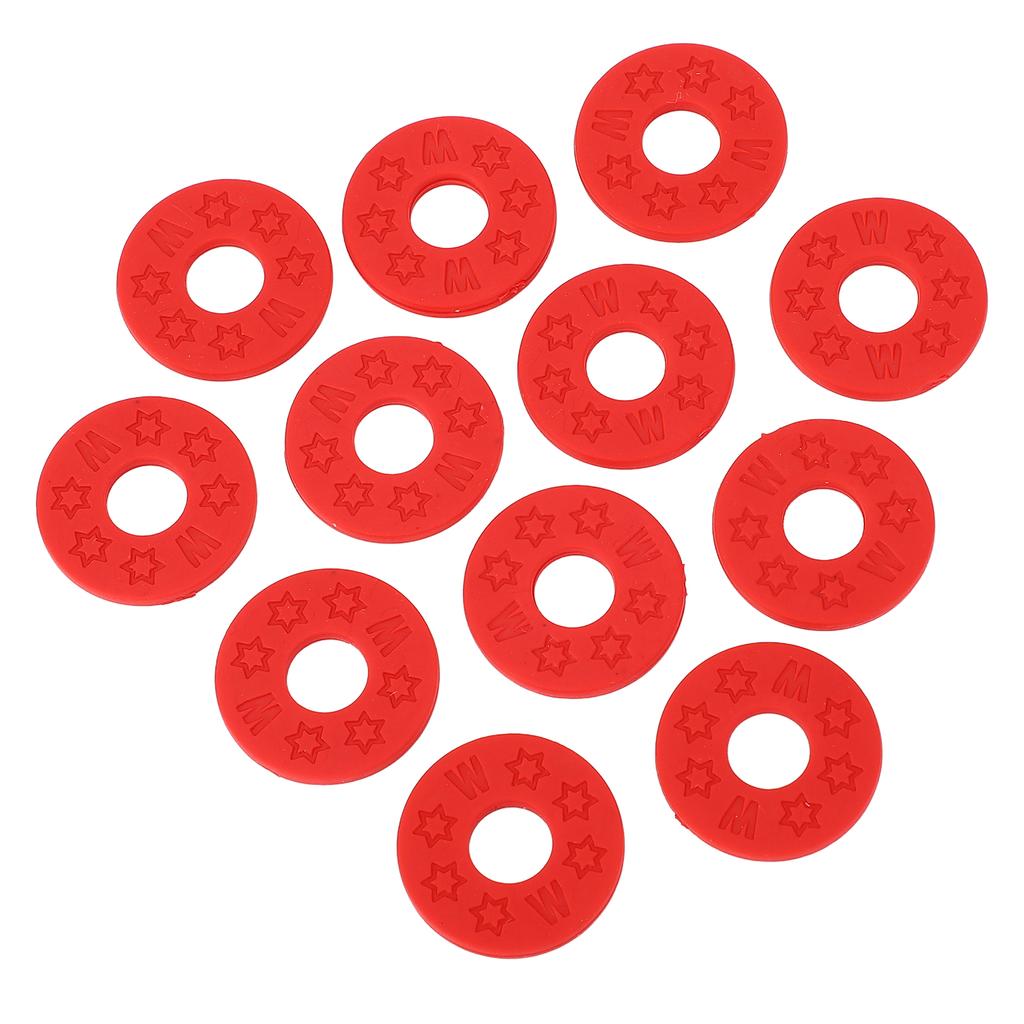 12PCS Guitar Strap Non Slip Locks PE Material Strap Protector Blocks for Acoustic Guitar Ukulele Bass Red