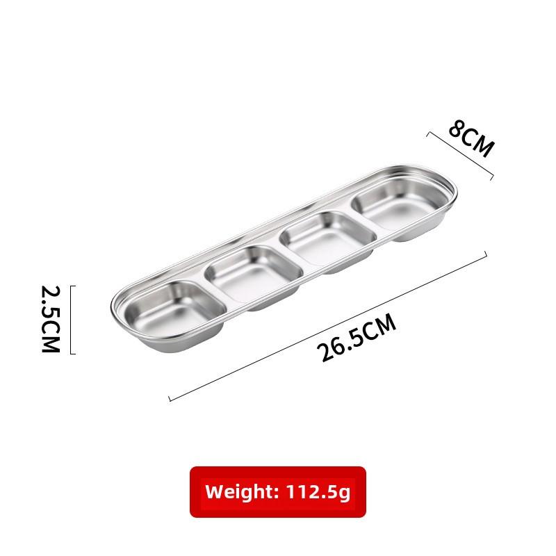 Outdoor Camping Stainless Steel Sauce Plate, Divided Sauce Dip Bowl,1/2/3 Ketchup Sauce Bowl, Picnic Barbecue Sauce Tray
