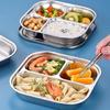 Dishwasher Safe Lunch Plates Efficient Stainless Steel Divided Dinner Plates for Toddlers Elderly and Hospital Use