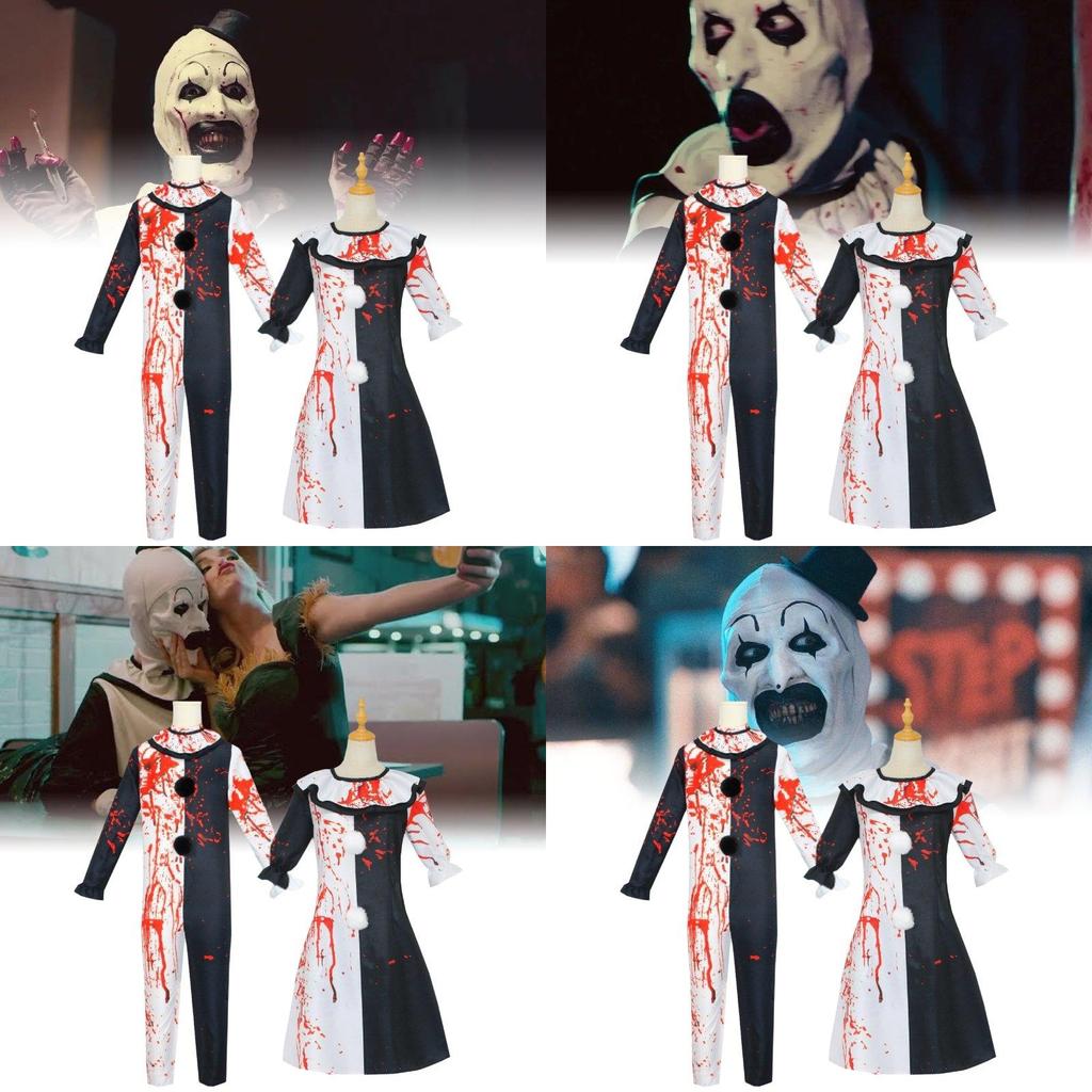 Creepy Summer Horror Movie Clown Cosplay Outfit For Halloween And Events