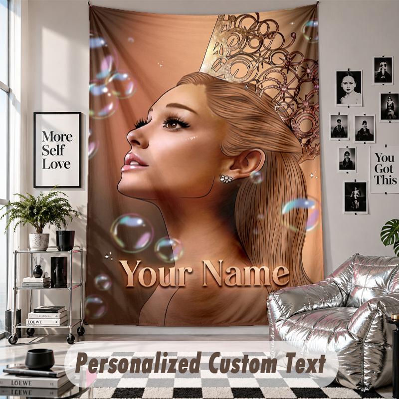 Wandbehang mit individuellem Namen & Text, Ariana Grande Dekorationstextil für das Schlafzimmer