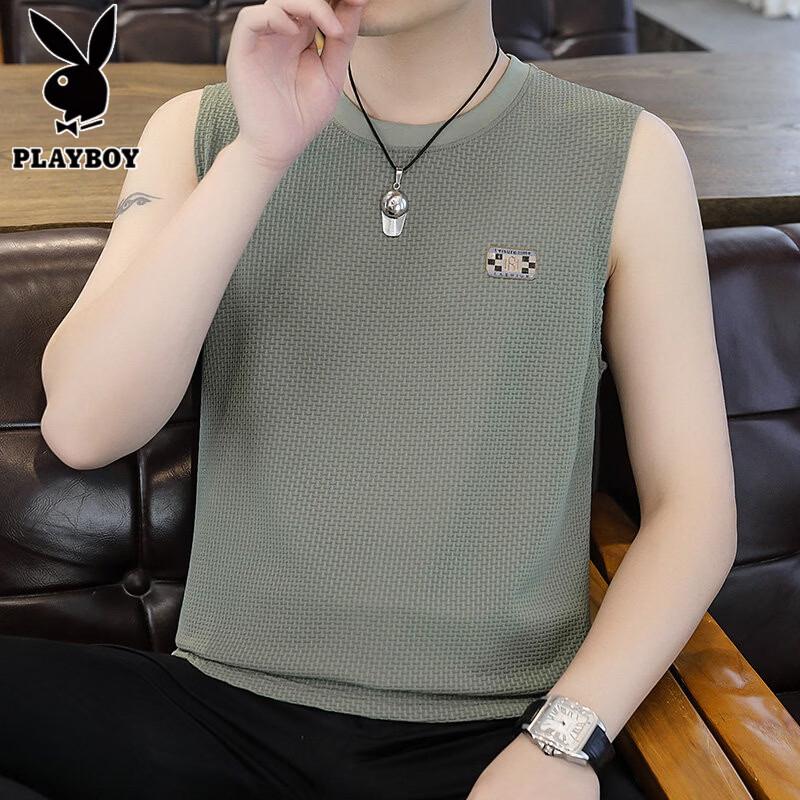 PLAYBOY Men s Ice Silk Sleeveless Vest 4XL